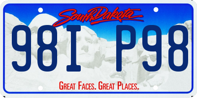 SD license plate 98IP98