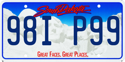 SD license plate 98IP99