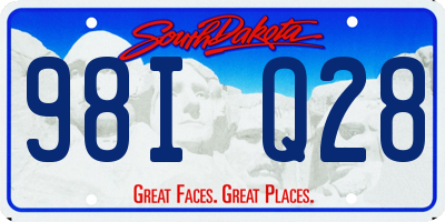 SD license plate 98IQ28