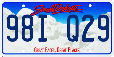 SD license plate 98IQ29