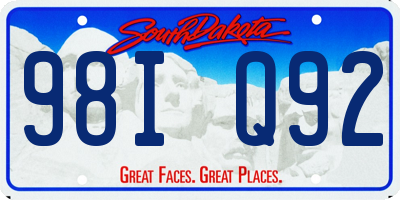 SD license plate 98IQ92