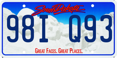 SD license plate 98IQ93