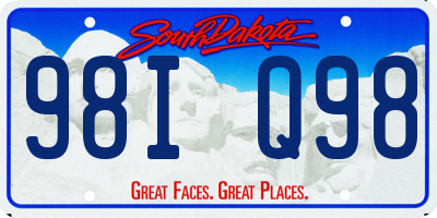 SD license plate 98IQ98