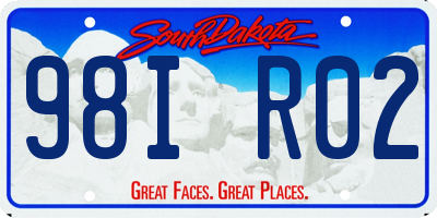 SD license plate 98IR02