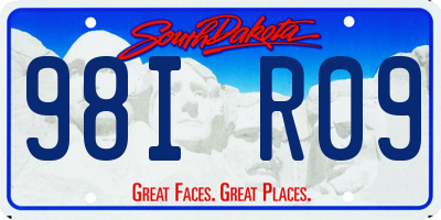 SD license plate 98IR09