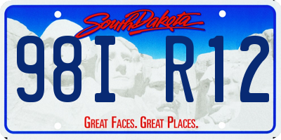 SD license plate 98IR12