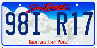 SD license plate 98IR17