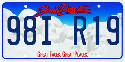 SD license plate 98IR19