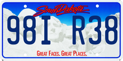 SD license plate 98IR38