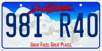 SD license plate 98IR40
