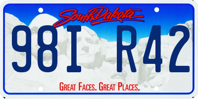SD license plate 98IR42