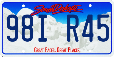 SD license plate 98IR45