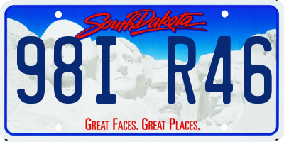 SD license plate 98IR46