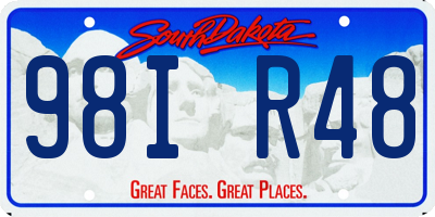 SD license plate 98IR48