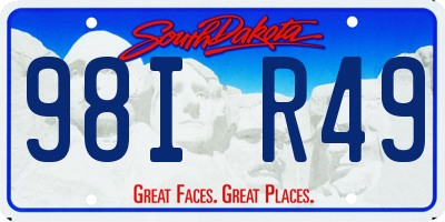 SD license plate 98IR49