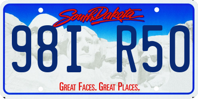 SD license plate 98IR50