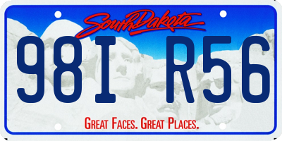 SD license plate 98IR56