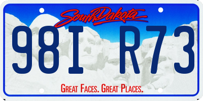 SD license plate 98IR73