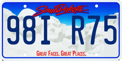 SD license plate 98IR75