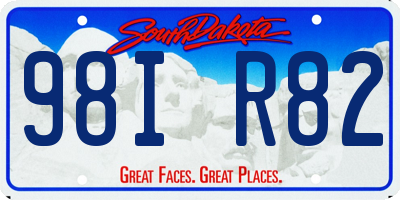 SD license plate 98IR82