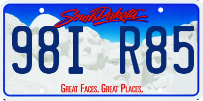 SD license plate 98IR85