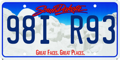 SD license plate 98IR93