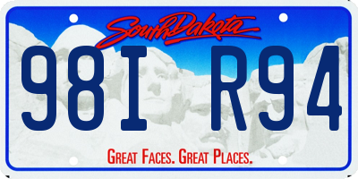 SD license plate 98IR94