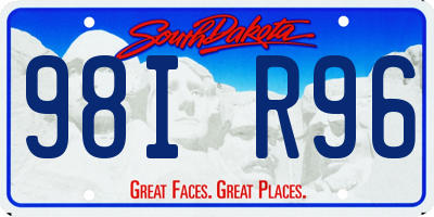 SD license plate 98IR96