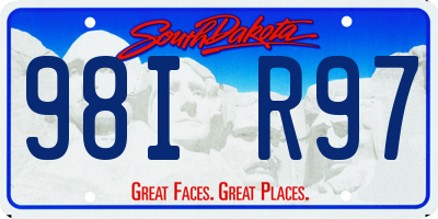 SD license plate 98IR97