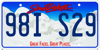 SD license plate 98IS29