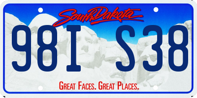 SD license plate 98IS38