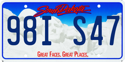 SD license plate 98IS47