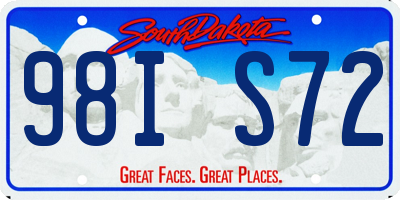 SD license plate 98IS72