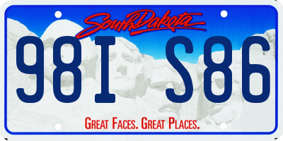 SD license plate 98IS86