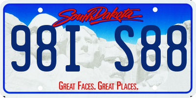 SD license plate 98IS88