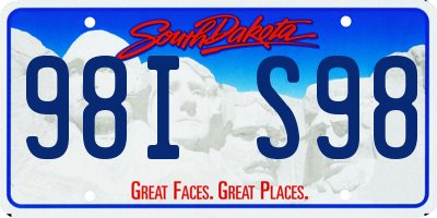 SD license plate 98IS98