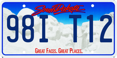 SD license plate 98IT12