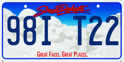 SD license plate 98IT22