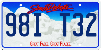 SD license plate 98IT32