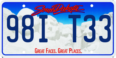 SD license plate 98IT33