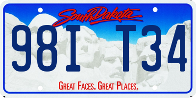 SD license plate 98IT34