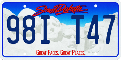 SD license plate 98IT47