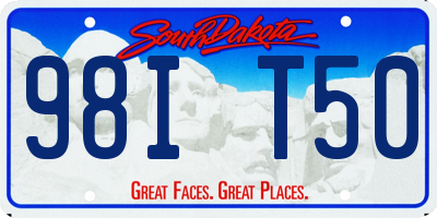 SD license plate 98IT50