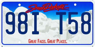 SD license plate 98IT58