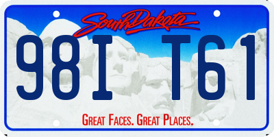 SD license plate 98IT61