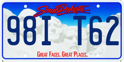 SD license plate 98IT62