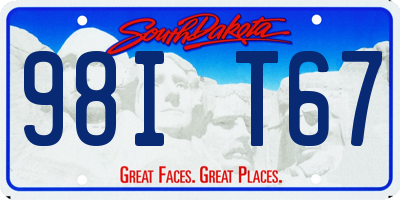 SD license plate 98IT67