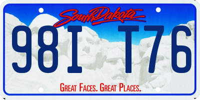 SD license plate 98IT76