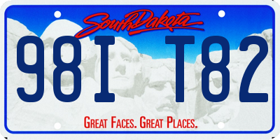 SD license plate 98IT82