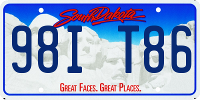 SD license plate 98IT86